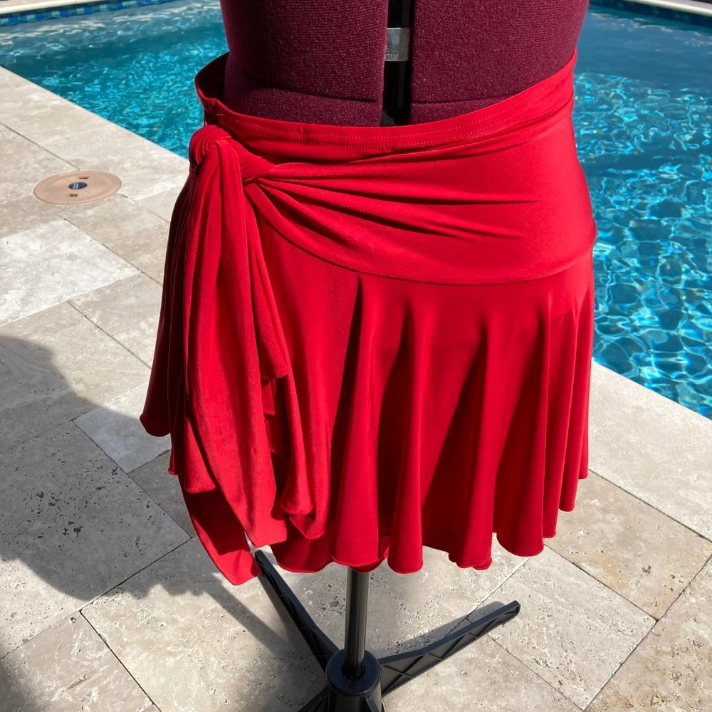 Dance America Red Wrap Skirt Size Medium Latin Rhythm Tango Salsa